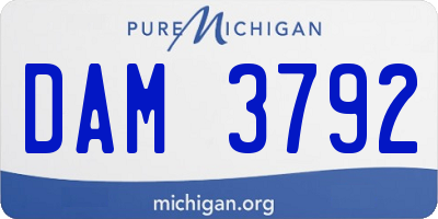 MI license plate DAM3792