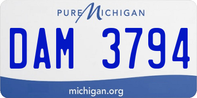 MI license plate DAM3794