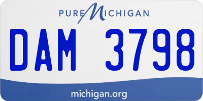 MI license plate DAM3798