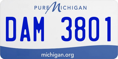 MI license plate DAM3801