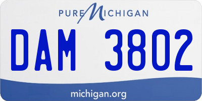 MI license plate DAM3802