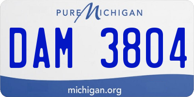 MI license plate DAM3804