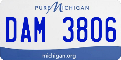 MI license plate DAM3806