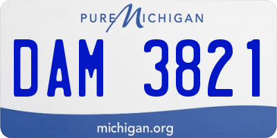 MI license plate DAM3821