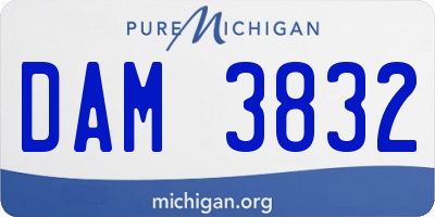 MI license plate DAM3832