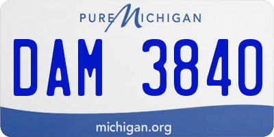 MI license plate DAM3840
