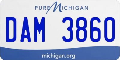 MI license plate DAM3860