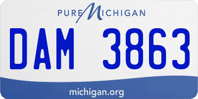 MI license plate DAM3863