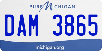 MI license plate DAM3865
