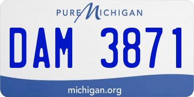 MI license plate DAM3871