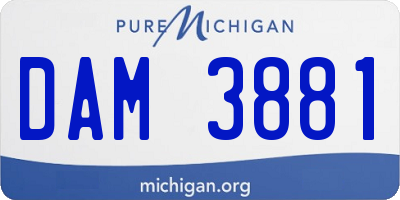 MI license plate DAM3881