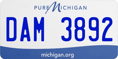 MI license plate DAM3892