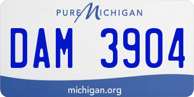 MI license plate DAM3904