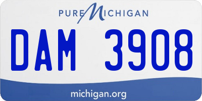 MI license plate DAM3908
