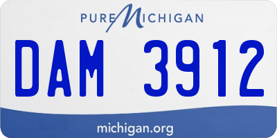 MI license plate DAM3912