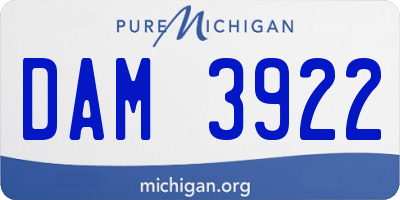MI license plate DAM3922