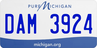 MI license plate DAM3924