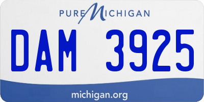 MI license plate DAM3925