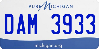 MI license plate DAM3933