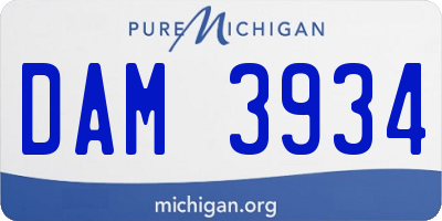 MI license plate DAM3934