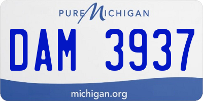 MI license plate DAM3937
