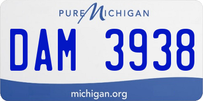 MI license plate DAM3938