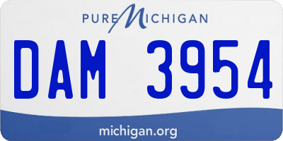 MI license plate DAM3954
