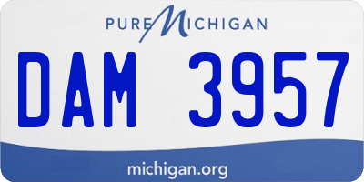 MI license plate DAM3957