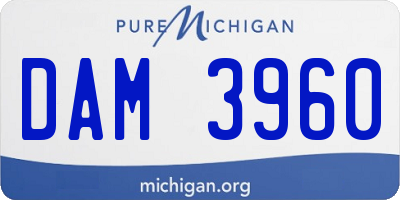 MI license plate DAM3960