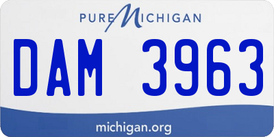 MI license plate DAM3963