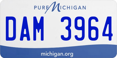 MI license plate DAM3964