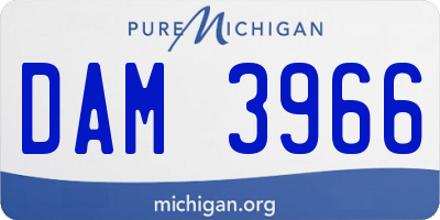 MI license plate DAM3966