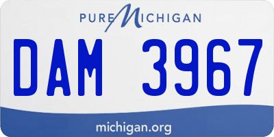 MI license plate DAM3967