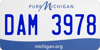 MI license plate DAM3978