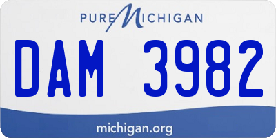 MI license plate DAM3982