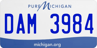 MI license plate DAM3984