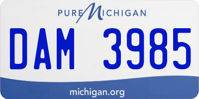 MI license plate DAM3985