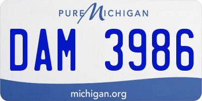 MI license plate DAM3986