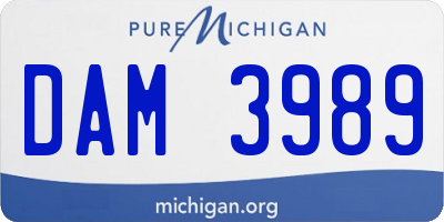 MI license plate DAM3989