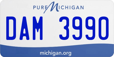 MI license plate DAM3990