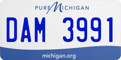 MI license plate DAM3991