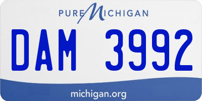 MI license plate DAM3992