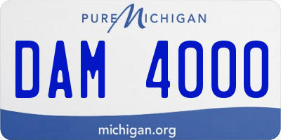 MI license plate DAM4000