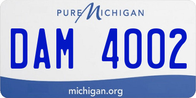 MI license plate DAM4002