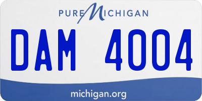 MI license plate DAM4004