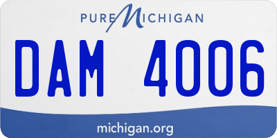 MI license plate DAM4006