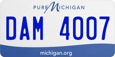 MI license plate DAM4007