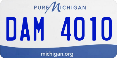 MI license plate DAM4010
