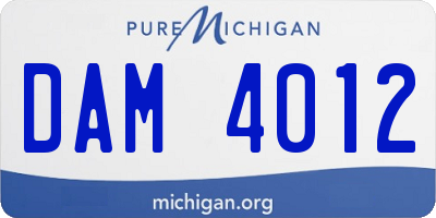 MI license plate DAM4012