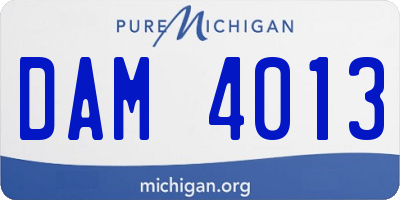 MI license plate DAM4013